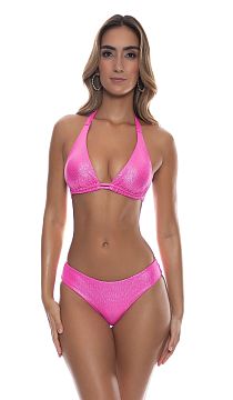 Лиф Luli Fama Luminous Triangle Halter Top Metallic Pink