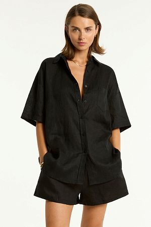 Костюм пляжный Sea Level Resort Linen Aloha Shirt Black - MixBikini