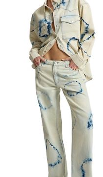 Джинсы One Teaspoon Revival Tie-Dye Lowriders Low Waist Wide Leg Denim Jeans