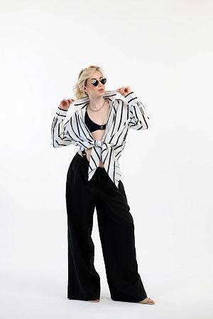 Рубашка Sea Level Corfu Stripe Shirt black - MixBikini