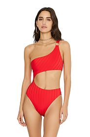Купальник Beach Bunny Lilly One Piece – Red Shiny Wide Rib