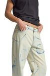 Джинсы One Teaspoon Revival Tie-Dye Lowriders Low Waist Wide Leg Denim Jeans - MixBikini