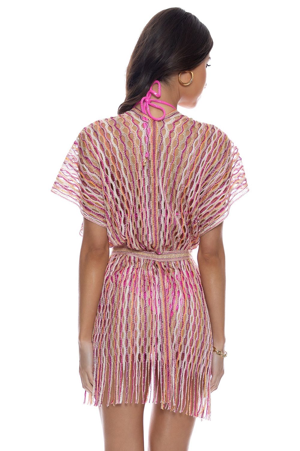 Туника пляжная Luli Fama Short Caftan Multi Pink Coral - MixBikini