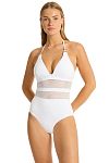 Купальник Sea Level Drift Longline Halter One Piece White - MixBikini