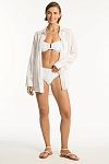 Рубашка Sea Level Breeze Linen Beach Shirt White - MixBikini