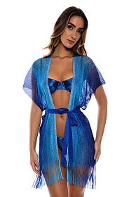 Туника пляжная Luli Fama Ocean Queen Short Caftan Blue
