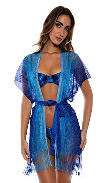 Туника пляжная Luli Fama Ocean Queen Short Caftan Blue