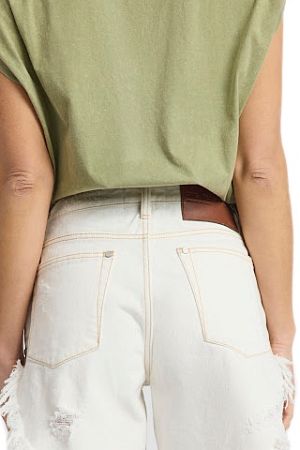 Шорты One Teaspoon Frankies High Waist Long Length Denim Shorts - MixBikini