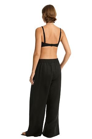 Брюки Sea Level Tidal Linen Palazzo Pant Black - MixBikini