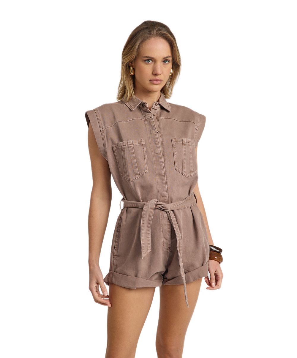 Комбинезон One Teaspoon Bandit Aviator Mini Denim Jumpsuit - MixBikini