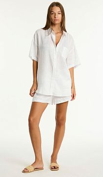 Костюм пляжный Sea Level Resort Linen Aloha Shirt White