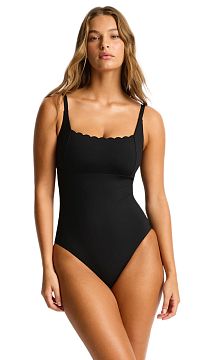 Купальник Scallop Square Neck Bralette One Piece