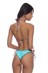 Купальник Luli Fama Seamless Triangle Top & Seamless Wavy Ruched Back Brazilian Tie Side Bottom Electric Skin - MixBikini
