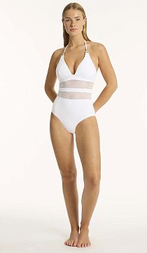 Купальник Sea Level Drift Longline Halter One Piece White