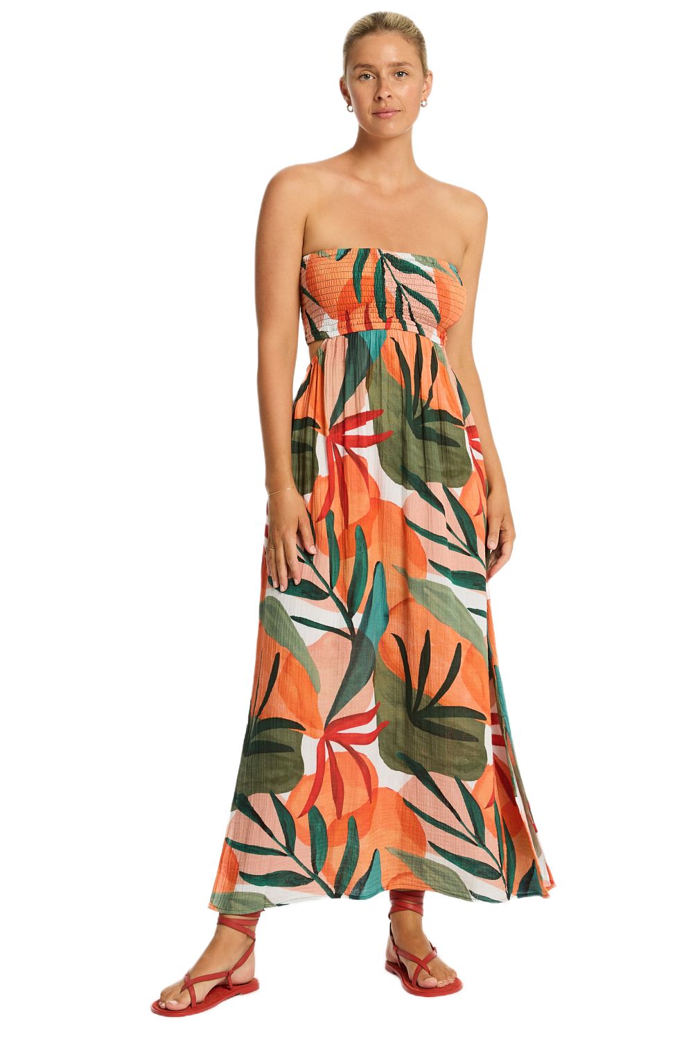 Платье Sea Level Tropaluxe Cutaway Bandeau Dress - MixBikini