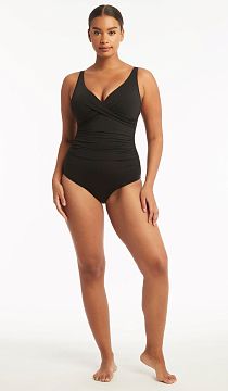 Купальник Sea Level Essentials Cross Front Multifit One Piece Black