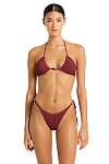 Купальник Bond-Eye Beaded Ingrid Tri Carmine Recycled & Beaded Tie Side Vista Brief Carmine - MixBikini
