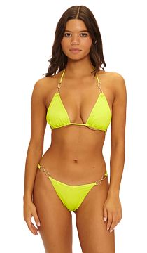 Плавки Beach Bunny Moana Tango Tie Side - Chartreuse