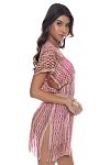 Туника пляжная Luli Fama Short Caftan Multi Pink Coral - MixBikini