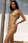 Лиф Luli Fama Medusa Triangle Halter Top Gold - MixBikini