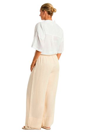 Брюки Sea Level Tidal Linen Palazzo Pant Ivory - MixBikini