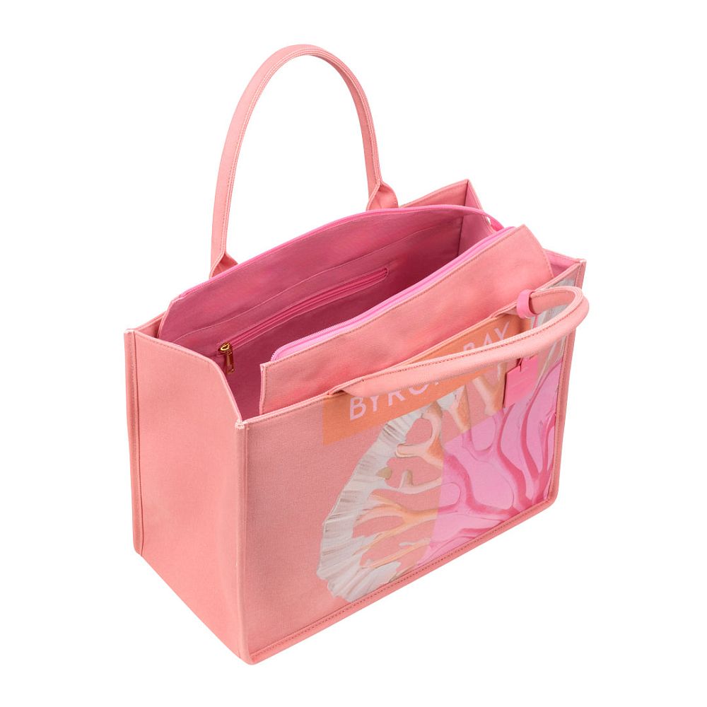 Сумка с принтом Emanuela Biffoli Bag Tote Canvas Byron Bay Peony Corals - MixBikini