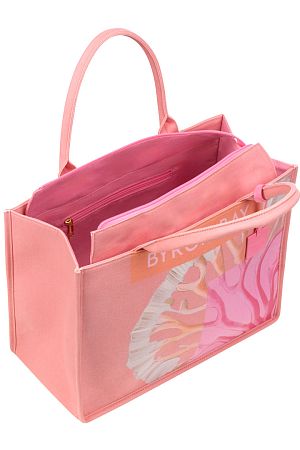 Сумка с принтом Emanuela Biffoli Bag Tote Canvas Byron Bay Peony Corals - MixBikini