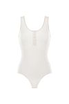 Боди хлопковое в рубчик без рукавов DNUD Paris White - MixBikini