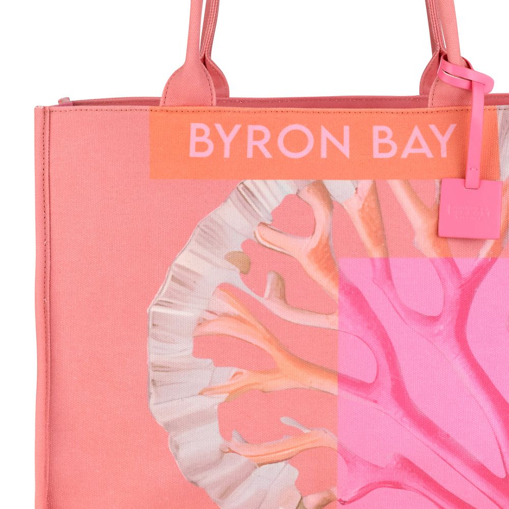 Сумка с принтом Emanuela Biffoli Bag Tote Canvas Byron Bay Peony Corals - MixBikini