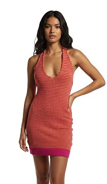 Платье Beach Bunny London Halter Dress - Pink/Orange