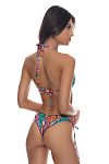 Купальник Luli Fama Seamless Triangle Top & Seamless Wavy Ruched Back Brazilian Tie Side Bottom Electric Skin - MixBikini