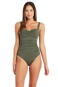 Купальник Sea Level Eco Essentials Twist Front One Piece Khaki