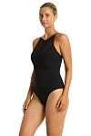 Купальник Sea Level Drift Panelled High Neck One Piece Black - MixBikini