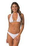 Купальник Pilyq White Sands Beaded Brynn Halter & Ruched Bottoms - MixBikini