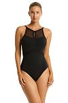 Купальник Sea Level Drift Panelled High Neck One Piece Black - MixBikini