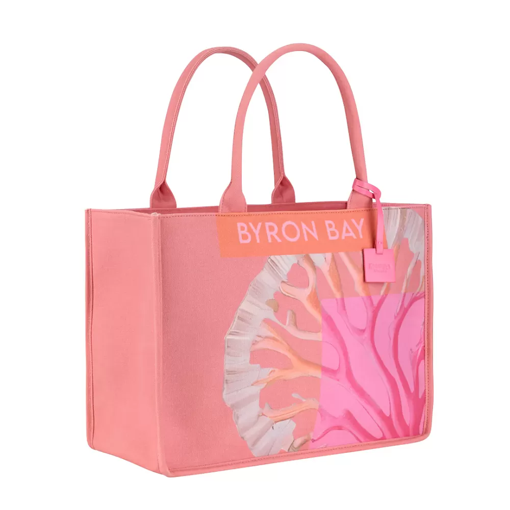 Сумка с принтом Emanuela Biffoli Bag Tote Canvas Byron Bay Peony Corals - MixBikini
