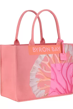 Сумка с принтом Emanuela Biffoli Bag Tote Canvas Byron Bay Peony Corals - MixBikini
