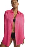 Рубашка Sea Level Resort Linen Cover Up Hot pink - MixBikini