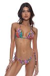 Купальник Luli Fama Seamless Triangle Top & Seamless Wavy Ruched Back Brazilian Tie Side Bottom Electric Skin - MixBikini