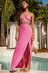 Платье пляжное Luli Fama Double Loop Bandeau Long Dress Pink - MixBikini
