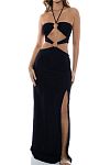 Платье пляжное Luli Fama Double Loop Bandeau Long Dress Black - MixBikini