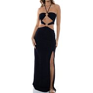Платье пляжное Luli Fama Double Loop Bandeau Long Dress Black