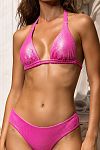 Лиф Luli Fama Luminous Triangle Halter Top Metallic Pink - MixBikini