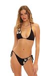 Купальник Beach Bunny Cyrus Triangle Top&Cyrus Tie Side Skimpy Bottom Black - MixBikini