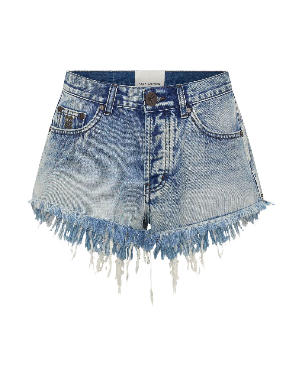 Шорты One Teaspoon Le Wolves Mid Waist Mid Length Denim Shorts - MixBikini