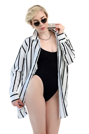 Рубашка Sea Level Corfu Stripe Shirt black - MixBikini